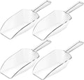 Hestya 4 Pcs Christmas Multi Purpose Clear Plastic Scoops for Candy Buffet Acrylic Kitchen Ice Food Popcorn Scoops for Protein Powders, Ice Cream, Coffee, Tea Jar (7.8 Inch)