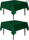 sancua Square Tablecloths 54x54 Inch Hunter Green, 2 Pack - Fabric Table Cloth for Square or Round Tables, Washable Polyester Table Cover for Christmas Dinner, Holiday Party, Display Tables
