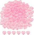 Fangoo 220 Pieces Pink Acrylic Heart Flat Back Heart Gems for Valentine's Day Decorations, Vase Filler, Table Scatter Decoration, Wedding Decorations,Home Decorations(Pink, 1LB)