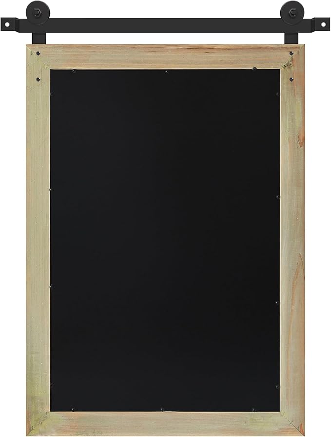 COGOOD Farmhouse Barn Door Mirror - 21" x 30" Rustic Wood Framed Wall Mirror for Bathroom, Living Room, Entryway Wall Decor (Burlywood)