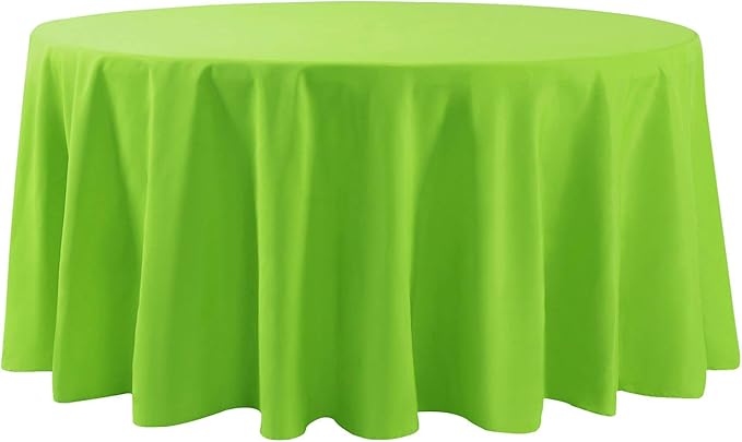 Cupuamon 108 inch Round Tablecloth Washable Polyester Table Cloth Decorative Table Cover for Wedding Party Dining Banquet（108 inch,Apple Green）