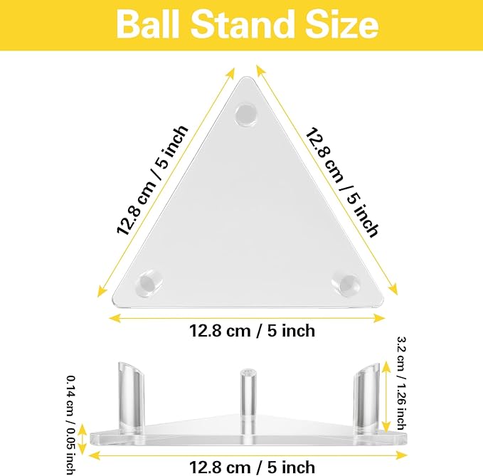 Ball Display Stand with Card Display Stand, Transparent Acrylic Sleek Holder for Different Size Basketball, Soccer Ball, Football, Small Easel Holder Stand for Trading Card Holder-2 Packs