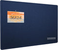 Bulletin Board, 36 x 24 inches Felt Board - Decorative Pin Board, Cork Board Alternative for Wall, 3' x 2' Foldable Picture Board Self-Adhesive Vision Board Prayer Board with 20 Pushpins - Dark Blue