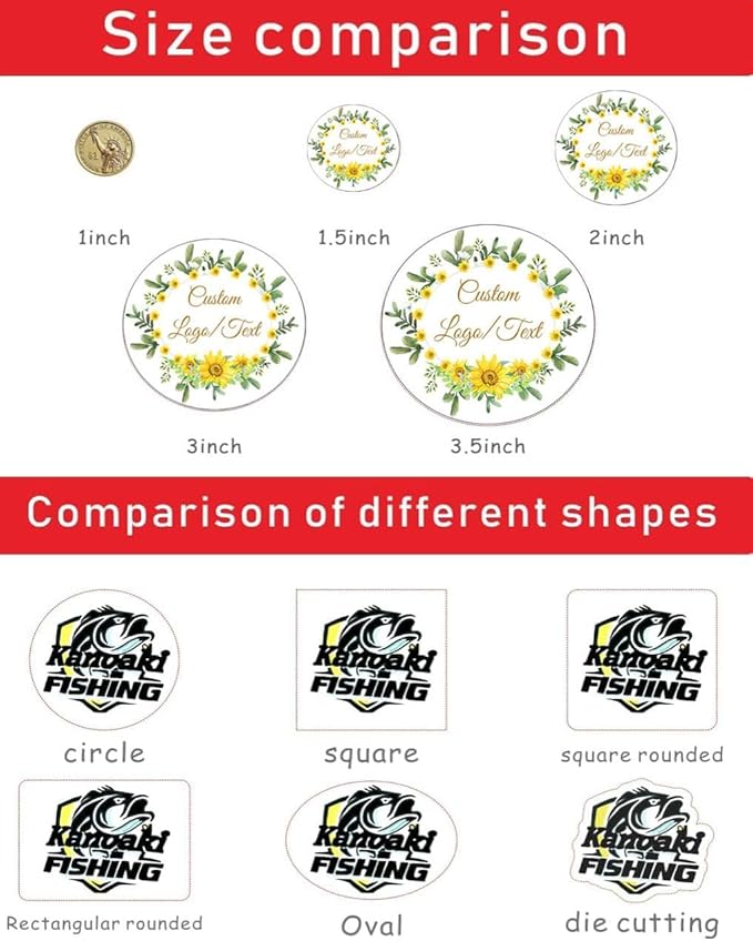 Custom Stickers for Weddings, Birthdays & Businesses - Personalized Labels with Your Logo - Waterproof, Fade and Heat Resistant - Pack of 100-1000 (Custom Image, 1.5 Inch)