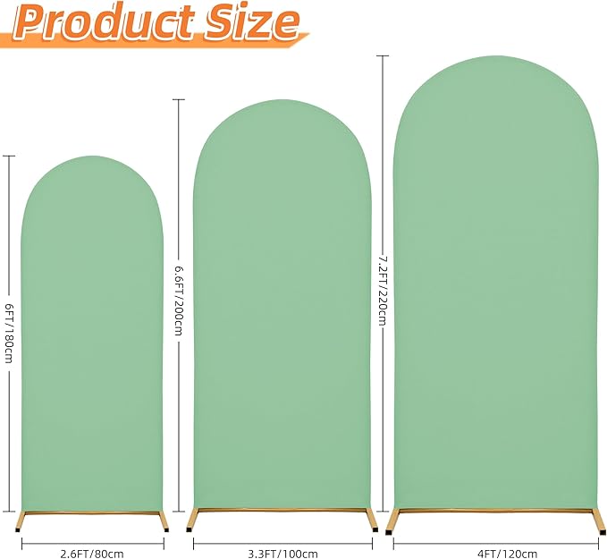 Wedding Arch Cover Spandex Arch Backdrop Cover 7.2FT Arch Stand Cover Arch Covers Stretchy Backdrop for Wedding Birthday Party Decoration Baby Shower Banquet Ceremony(Mint Green)
