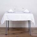 Efavormart 54x54 White Wholesale Linens Seamless Polyester Square Linen Tablecloth for Wedding Banquet Party Restaurant