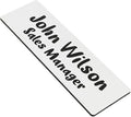 Custom Engraved Name Tag Badges for Business, Personalized Identification with Pin, Magnetic, Adhesive, or Blank Backing, 1"x3", White/Black Text