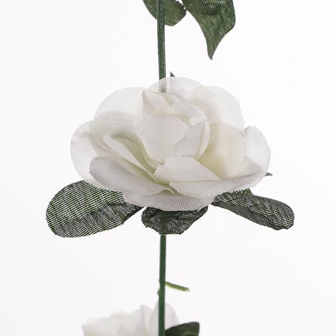 5 Pcs 41FT Flower Garland, Artificial Rose Garland Flowers Plants Fake Flower Hanging Rose Ivy, Birthday Party Valentine's Day Wedding Wall Arch Decor（White）