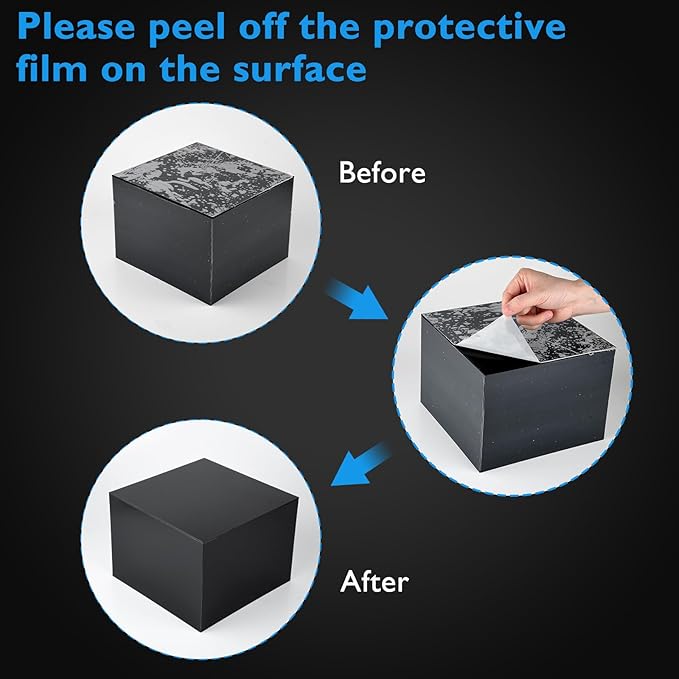 3Pcs Black Buffet Risers Acrylic Boxes Display Food Risers for Buffet Table Platter Parties Weddings Catering Dessert Collectibles Figures Show ( 6''x7''x8'')