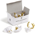 U Brands Mini Flower Fashion Small Magnet Set, White and Gold Animal Heads, 12 Count, Office Supplies for Classroom or Office Decor, Cute Magnets for Whiteboard