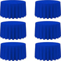 BRILLMAX 6 Pack Royal Blue Round Tablecloths 120 Inch - Circle Bulk Linen Polyester Fabric Washable Table Cloth Cover for Wedding Reception Banquet Birthday Party Buffet Restaurant