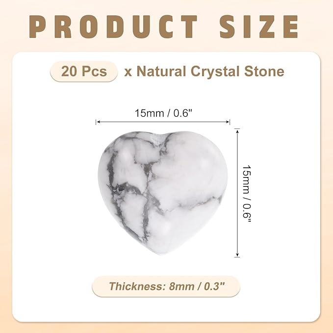 PATIKIL 20 Pcs Natural Heart Shaped Crystal Stone, 0.6 Inch Mini Polished Love Gemstone Crystal, Pocket Rock Engraved Worry Stones for Women Gifts Meditation, White Gray