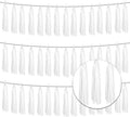 3P Metallic Fringe Banner Garland Foil Tinsel Streamer Wall Hanging Curtain Backdrop Banners for Parade Floats Graduation Decorations, Baby Bridal Shower Party Decoration(White)
