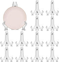 12 Pack 7 Inch Clear Plastic Easels or Stand/Plate Holders to Display Pictures or Other Items at Weddings, Plate Stands for Home Decoration, Birthdays, Tables