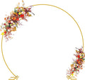 Asee'm 8.5FT Gold Wedding Arch Round Backdrop Stand Large Circle Metal Floral Balloon Frame for Party Anniversary Birthday Graduation Valentine Ceremony Decorations