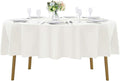 60 inch Round Tablecloth Washable Polyester Table Cloth Decorative Table Cover for Wedding Party Dining Banquet（60 inch,Ivory）
