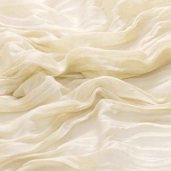 MLMW 3 Pack Beige Table Runner Cheesecloth Boho Gauze Rustic Cheese Cloth Table Runner 160 inch Sheer 13.3ft for Thanksgiving Wedding Party Baby Bridal Shower Birthday