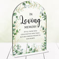 Wedding Memorial Sign，In Loving Memory Wedding Sign，Weddings Supplies 5x7 Inch, Wedding Decor Loving Memory Sign for Ceremony And Reception，Arch Acrylic Table Signs for Wedding, Anniversary (Foliage)