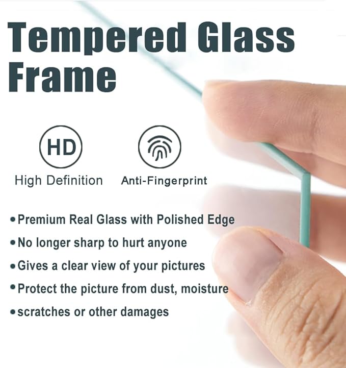 5x5 Picture Frames Set of 4- Rustic Retro Photo Frame with Real Glass Wall Mount and Tabletop Display Family Friends Wedding Gift