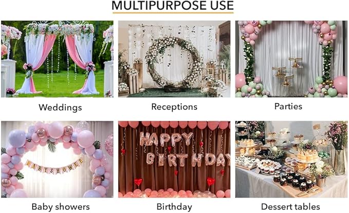AK TRADING CO. 10 feet Wide x 12 feet Long IFR Polyester Backdrop Drapes Curtains Panels with Rod Pockets - Wedding Ceremony Party Home Window Decorations - Fuchsia