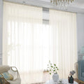 Window Beige Sheer Curtains 108 Inches Long 2 Panels Sheer Curtain Basic Rod Pocket Panel for Bedroom Children Living Room Yard Kitchen (Beige, 52" W x 108" L | 2 pcs)