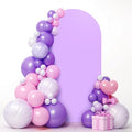 LEBENGURU Upgraded 5FT Wedding Arch Cover, Purple Spandex Fitted Arch Backdrop Cover, Round Top Chiara Stand Covers for Birthday Party Baby Shower Banquet Balloon Décor