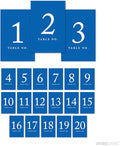 Andaz Press Royal Blue Table Numbers 1-20, 4x6-Inches - Versatile for Wedding, Restaurant, Classroom, Boda