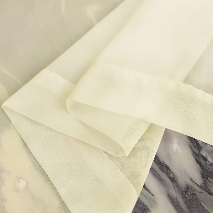 Window Light Yellow Sheer Curtains 108 Inches Long 2 Panels Sheer Curtain Basic Rod Pocket Panel for Bedroom Children Living Room Yard Kitchen