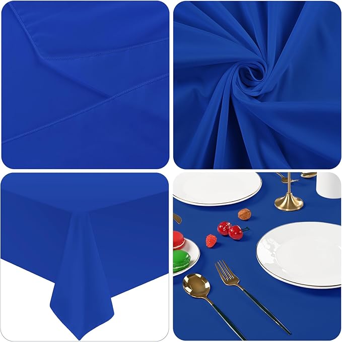 12 Pack Polyester Tablecloth 60 x 102 Inch Royal Blue Tablecloth for 6 Ft Rectangle Tables,Washable Fabric Table Covers Polyester Table Clothes for Wedding Parties Banque