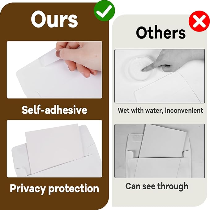 gisgfim 1000 Pcs A6 Envelopes 4.75x6.5 Inches Self Adhesive Invitation Envelopes for 4x6 Cards Printable Mailing Mailers Bulk for Wedding Baby Shower Postcard Photo Thank Notes Greeting Card