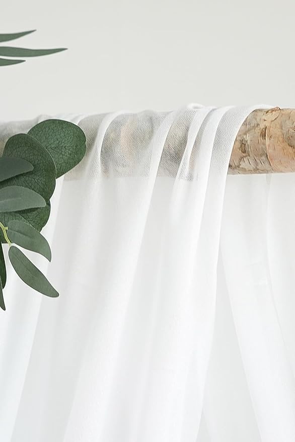 White Artificial Wedding Arch Flowers Kit (Pack of 3) with 26Ft White Shiny Arch Draping Fabric for DIY Wedding Party Ceremony Reception Backdrop Floral Decoration