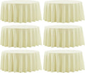 Round Tablecloth 120 Inch Tablecloth 6 Pack Ivory Table Cloths Washable Decorative Polyester TableClothes Cover for Dining Table Banquets Buffet Parties and Wedding