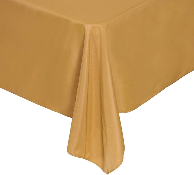 Rectangle Tablecloth 60x102 inch Washable Polyester Fabric Table Cloth for Wedding Party Dining Banquet Decoration（60x102, Gold）