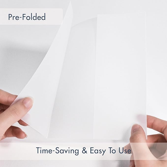 50 Pack Pre-Folded Vellum Jackets for 5x7 Invitations,AZAZA Gorgeous Translucent Invitation Sleeves,115GSM Vellum Jackets 5x7, Wedding Invitation Accessories,for Weddings Birthdays,Golden Roses