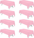 BRILLMAX 8 Pack Pink Tablecloths for 8 Foot Rectangle Tables 60 x 126 Inch - 8ft Rectangular Bulk Linen Polyester Fabric Washable Cloth Cover for Wedding Reception Banquet Birthday Party