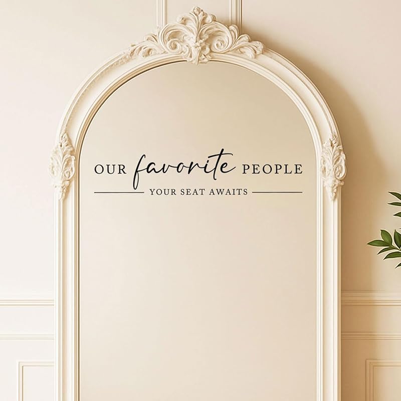 Our Favorite People Vinyl Decal, Find Your Seat Vinyl Decal, Wedding Sign Decal, Seating Chart Sticker, Our Favorite People Sticker, Wedding Removable Adhesive (Black, Wide 17")