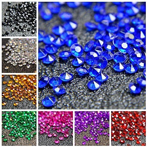 1000pcs Platic Acrylic Gems Fake Acrylic Diamonds Vase Filler Beads Faux Diamond Crystals Jewels for Makeup Brushes Holder Table Scatter Confetti Party Arts Crafts Birthday Wedding Decor
