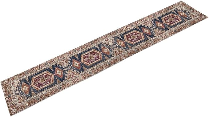 Vintage Boho Table Runner,Flower Geometric Design Rustic Farmhouse Table Runner for Home Farmhouse Kitchen Table Dining Coffee Room Garden Party Wedding Decor 13x60in
