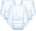 40 Pcak Plastic Stemless Wine cocktail Whiskey Champagne Glasses, 12 Oz Disposable Unbreakable Cups for Party Bars Wedding Tasting (Blue)