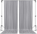 AK TRADING CO. 10 feet x 10 feet Polyester Backdrop Drapes Curtains Panels with Rod Pockets - Wedding Ceremony Party Home Window Decorations - Silver