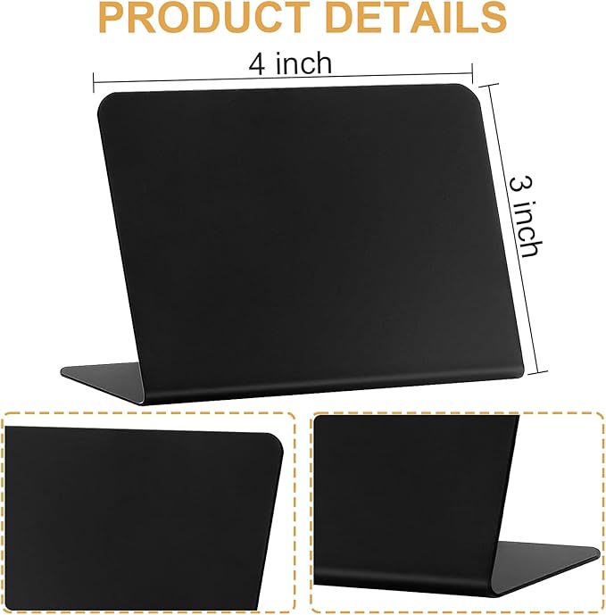 20 Pack Mini Chalkboard Signs for Food, ALOTCHE Tabletop Chalkboard Labels L-Shaped Rustic Tabletop Buffet Table Signs for Weddings, Birthday Parties, Message Board Signs, Bakery and Retail