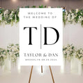 Welcome To Our Wedding Sign, Personalized Wedding Welcome Sign, Wedding Welcome Sign Custom Elegant Welcome Sign for Wedding, Customized Black Wedding Sign, Minimalist Wedding Welcome Sign