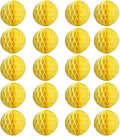 20pcs Honeycomb Flower Balls - Party Decor, Tissue Paper Pom Poms (6inch, Yellow)