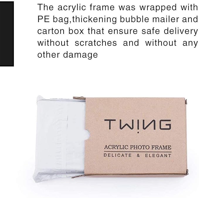 TWING 5 x 7 Inch 3 Pack Acrylic Photo Frame Horizontal Magnet Double Sided Acrylic Picture Frames Set with Microfiber Cloth,10+10MM Thickness Clear Picture Frame Desktop Display Gift Ideal