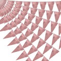 20M/65FT Rose Gold Triangle Pennant Banner Flag Metallic Fabric Bunting Garland for Christmas Wedding Birthday Anniversary Bridal Shower Engagement Graduation Hen Party Decorations Supplies