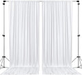 AK TRADING CO. 10 feet x 10 feet Polyester Backdrop Drapes Curtains Panels with Rod Pockets - Wedding Ceremony Party Home Window Decorations - White (Pack of 12)