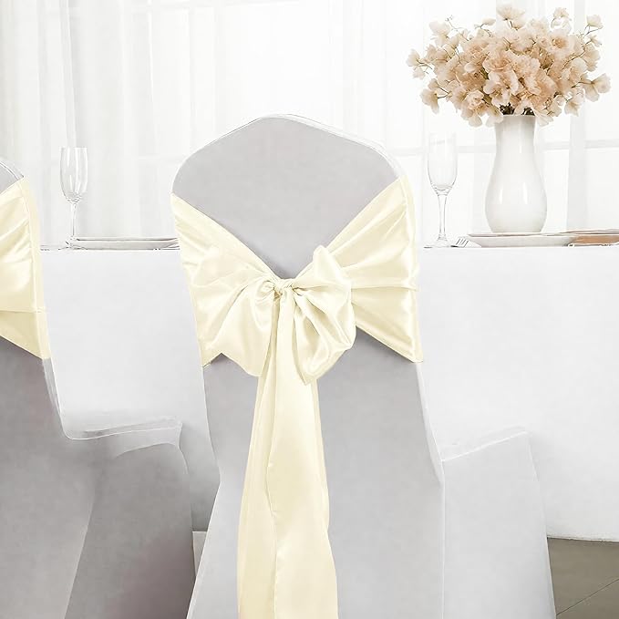 SHEJIZE 2 Pack White Satin Table Runner 12x108 Inches Long, Bright Silky Smooth Satin Table Runner Table Decor for Wedding Banquet Christmas Prom Event Birthday Party