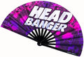 Kandies World Custom Festival Folding Hand Fan - Unique Designs, Made of Bamboo, Clacking Sound, Lightweight - Perfect Rave and Festival Accessory!