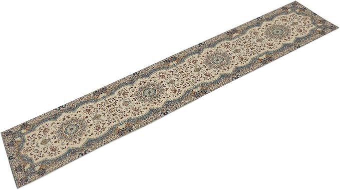 Boho Vintage French Table Runner,Retro Flower Rustic Country Style Floral Print Pattern for Home Kitchen Table Decor Dining Coffee Room Garden Party Decor 13x60in