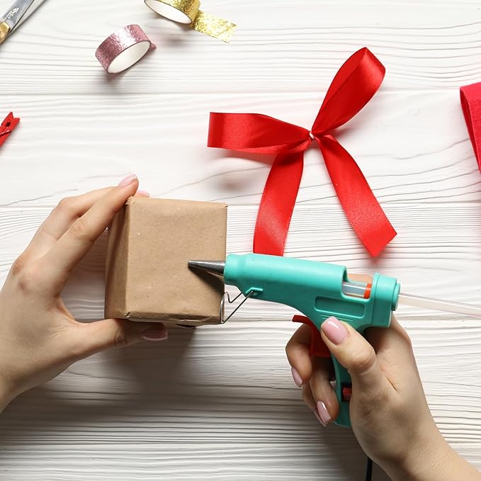 HARFINGTON 10pcs Hot Glue Sticks 0.28" Dia x 5.91" Long EVA Mini Hot Melt Adhesive Glue Stick for Hot Melt Gun Wood Plastic Glass Flowers Fabrics Foam, Deep Green